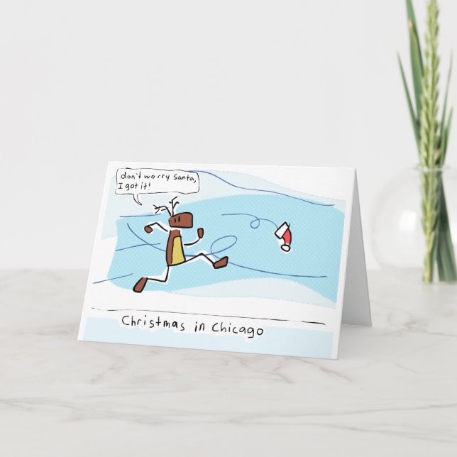 Cartes Pour Fêtes Annuelles Noël Chicago (Devant)