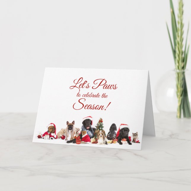 Cartes Pour Fêtes Annuelles Noël | Chiens et chats (Devant)