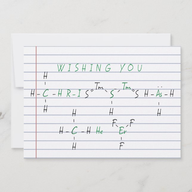 Cartes Pour Fêtes Annuelles Noël Chimie Chimie Science Enseignant vacances (Devant)