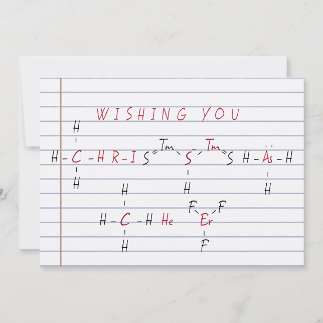 Cartes Pour Fêtes Annuelles Noël Chimie Chimie Science Enseignant vacances (Devant)