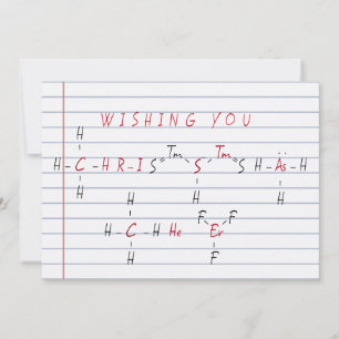 Cartes Pour Fêtes Annuelles Noël Chimie Chimie Science Enseignant vacances
