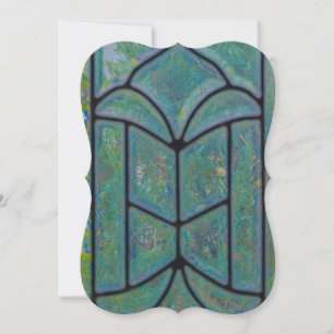 Cartes Pour Fêtes Annuelles Noël Chrétien Gloire Dieu vitrail & pin