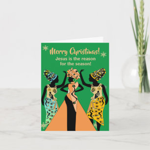 Cartes Pour Fêtes Annuelles Noël chrétien inspiré par l'Amérique africaine