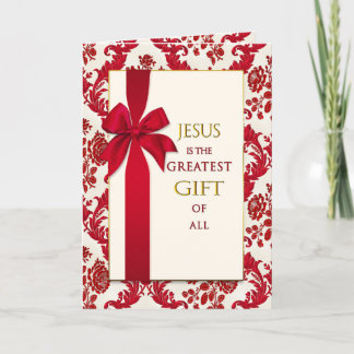 Cartes Pour Fêtes Annuelles Noël- Chrétien - Meilleur Cadeau - Ruban