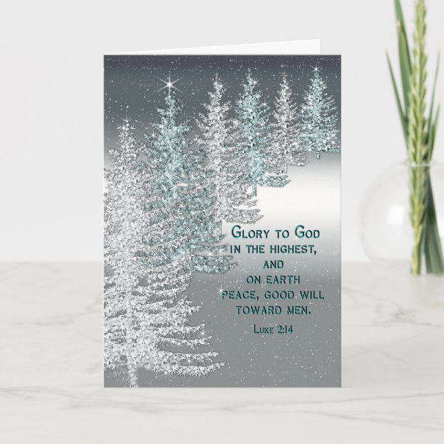 CARTES POUR FÊTES ANNUELLES NOËL - CHRÉTIEN - NOËL ARBRES -SCRIPTURE (Devant)