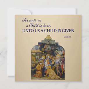 Cartes Pour Fêtes Annuelles Noël chrétien Un enfant nous est donné