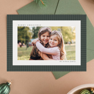 Cartes Pour Fêtes Annuelles Noël classique à carreaux photo verte