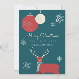 Cartes Pour Fêtes Annuelles Noël classique des cerfs d'hiver