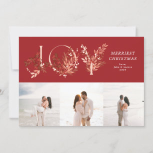 Cartes Pour Fêtes Annuelles Noël classique Red JOY 3 Photo
