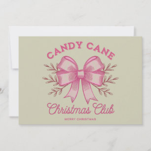 Cartes Pour Fêtes Annuelles Noël Club de canne à sucre rose de Noël Saison