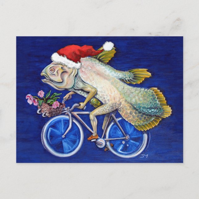 Cartes Pour Fêtes Annuelles Noël Coelacanth (Devant)