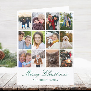 Cartes Pour Fêtes Annuelles Noël Collage Moderne de 12 Photos