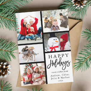 Cartes Pour Fêtes Annuelles Noël Collage Photo Moderne 5