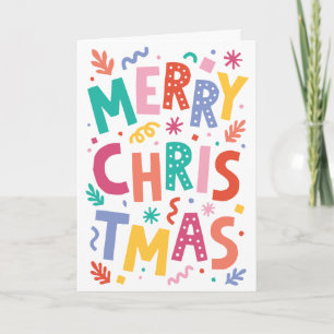 Cartes Pour Fêtes Annuelles Noël Confetti Pastel Fantaisiste