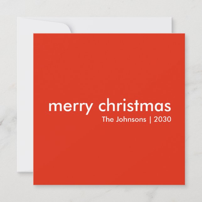 Cartes Pour Fêtes Annuelles Noël contemporain | Carré simple Red Modern (Devant)