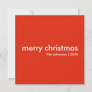 Cartes Pour Fêtes Annuelles Noël contemporain Carré simple Red Modern
