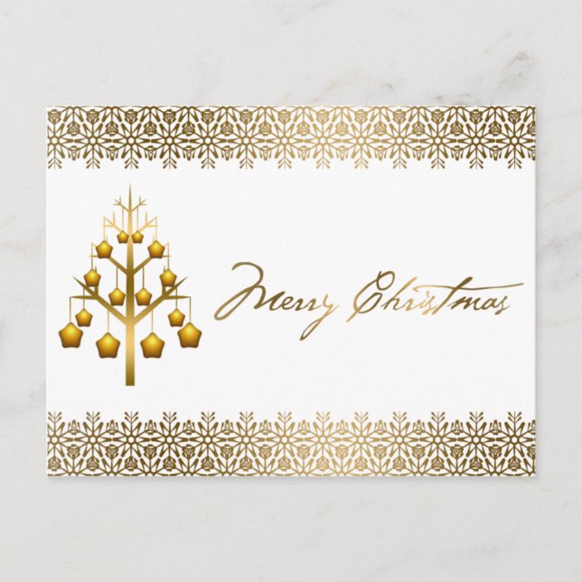 Cartes Pour Fêtes Annuelles Noël contemporain d'or (Devant)
