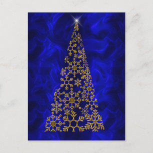 Cartes Pour Fêtes Annuelles Noel contemporain or et bleu