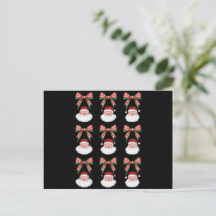 Cartes Pour Fêtes Annuelles Noël Coquette Bow Santa Vintage Xmas Rétro
