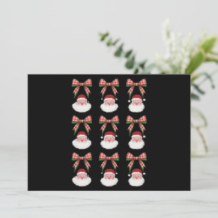 Cartes Pour Fêtes Annuelles Noël Coquette Bow Santa Vintage Xmas Rétro