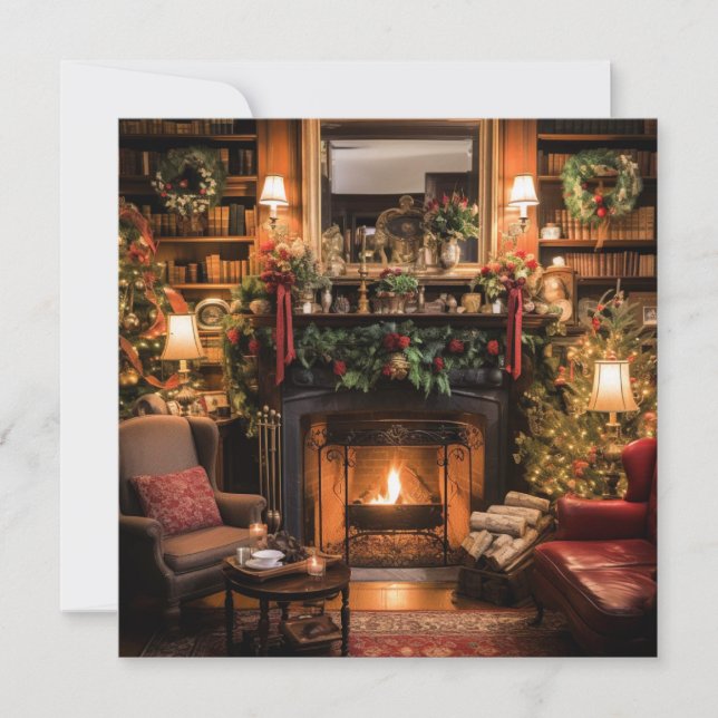 Cartes Pour Fêtes Annuelles Noël cosy à la maison (Devant)