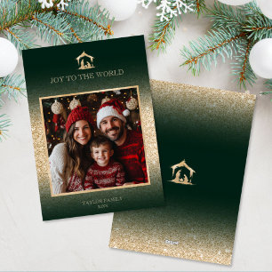 Cartes Pour Fêtes Annuelles Noël Crèche religieuse Scène Famille Photo