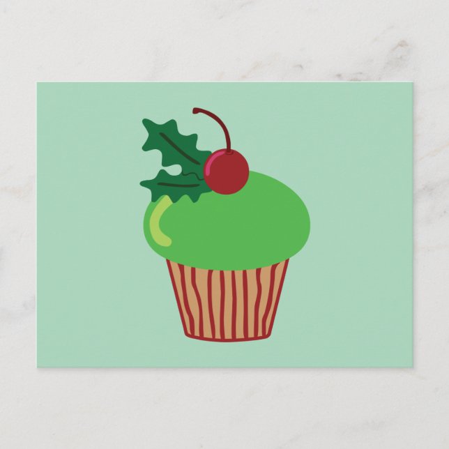 Cartes Pour Fêtes Annuelles Noël Cupcake (Devant)