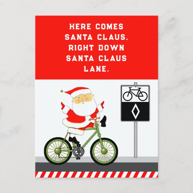 Cartes Pour Fêtes Annuelles Noël cycliste (Devant)