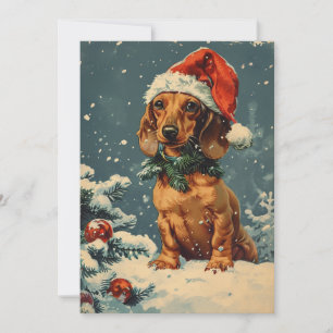 Cartes Pour Fêtes Annuelles Noël Dachshund