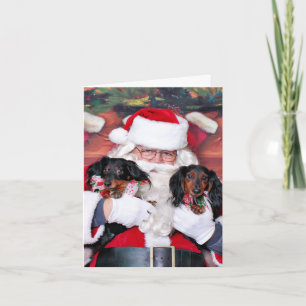 Cartes Pour Fêtes Annuelles Noël - Dachshund - Mickey & Madilyn