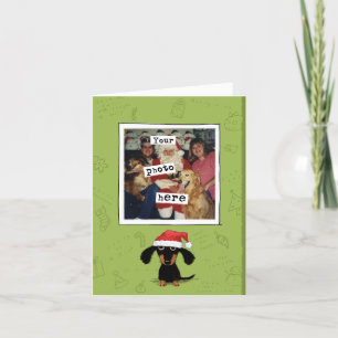 Cartes Pour Fêtes Annuelles Noël Dachshund   Wiener Dog Père Noël Votre Photo
