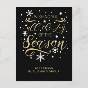 Cartes Pour Fêtes Annuelles Noël d'affaires élégant moderne noir et or