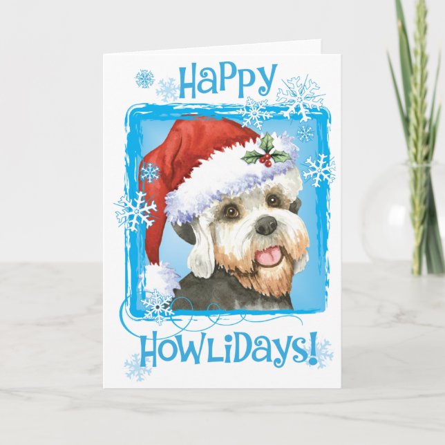 Cartes Pour Fêtes Annuelles Noël Dandie Dinmont Terrier (Devant)