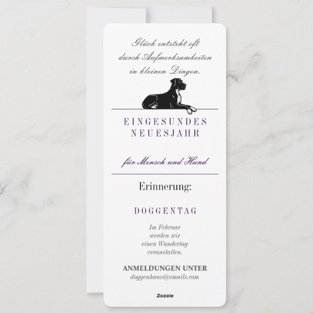 Cartes Pour Fêtes Annuelles Noël Danois géant (Dos)