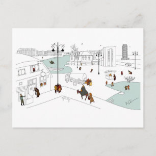 Cartes Pour Fêtes Annuelles Noël dans la ville moderne