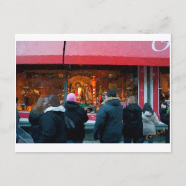 Cartes Pour Fêtes Annuelles Noël dans l'affichage de fenêtre de NYC (Devant)