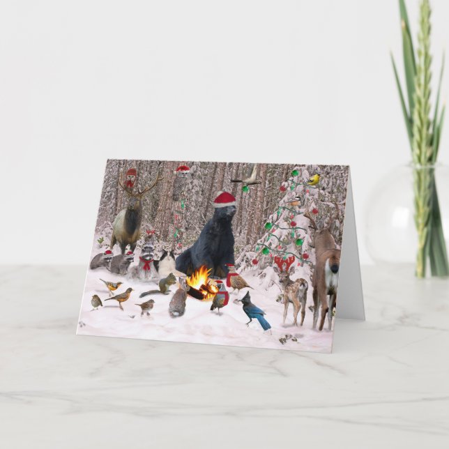 Cartes Pour Fêtes Annuelles Noël dans les bois (Devant)