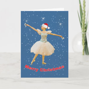 Cartes Pour Fêtes Annuelles Noël, danse de ballerine dans la neige