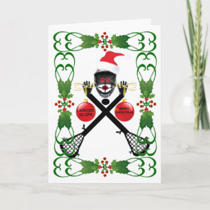 Cartes Pour Fêtes Annuelles Noël de bande dessinée de lacrosse