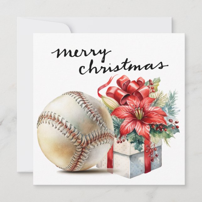 Cartes Pour Fêtes Annuelles Noël de baseball (Devant)