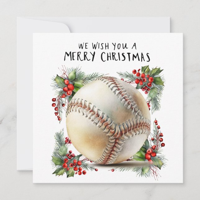 Cartes Pour Fêtes Annuelles Noël de baseball (Devant)