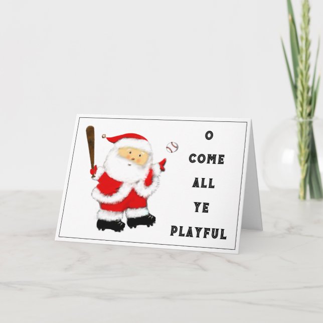 Cartes Pour Fêtes Annuelles Noël de baseball (Devant)