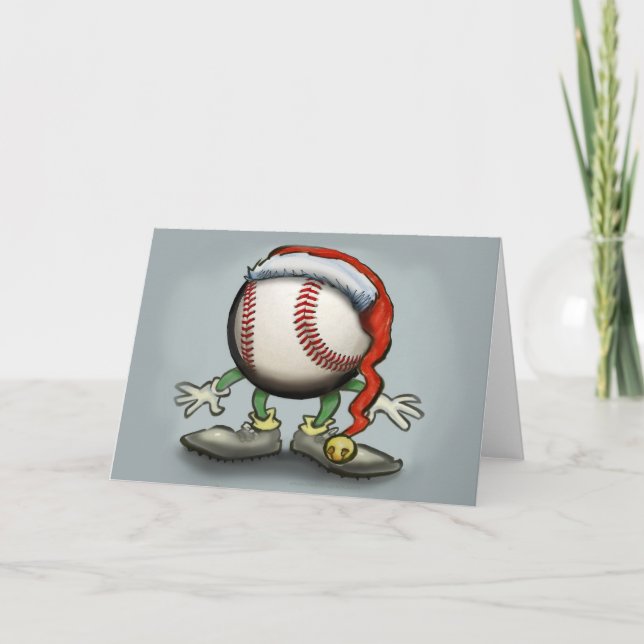 Cartes Pour Fêtes Annuelles Noël de baseball (Devant)