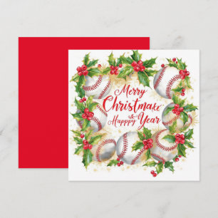 Cartes Pour Fêtes Annuelles Noël de baseball