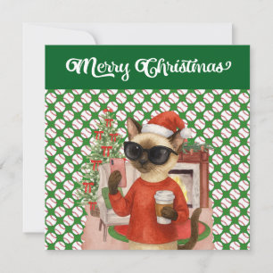 Cartes Pour Fêtes Annuelles Noël de baseball à thème pour les Amoureux de les 