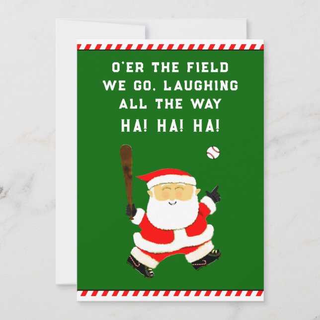 Cartes Pour Fêtes Annuelles Noël de baseball amusant (Devant)