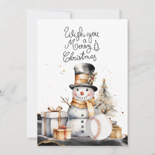 Cartes Pour Fêtes Annuelles Noël de baseball avec cadeaux et balle