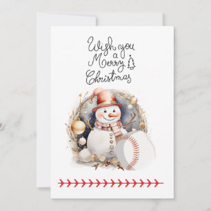 Cartes Pour Fêtes Annuelles Noël de baseball avec cadeaux et balle