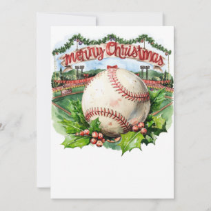 Cartes Pour Fêtes Annuelles Noel de baseball sur le thème du stade