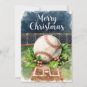 Cartes Pour Fêtes Annuelles Noel de baseball sur le thème du stade